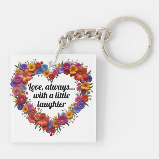 Sisterly Love in Bloom Acrylic Keychain (Achterkant)