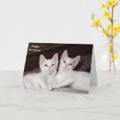 Sisterly Love Twins Cat Birthday Card Kaart (Gele Bloem)
