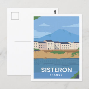 Sisteron Frankrijk Beroemde Reisplaats Illustratie Briefkaart