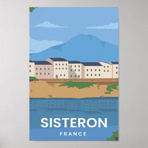 Sisteron Frankrijk Beroemde Reisplaats Illustratie Poster