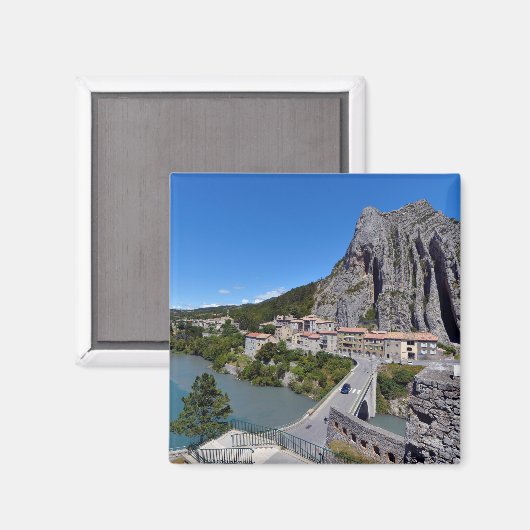 Sisteron over de banken van de Durance in Frankrij Magneet (Voorkant / Achterkant)