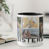 SISTERS 8 Foto Collage Modern Gift Mok
