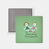 Sisters altijd - vrienden voor altijd! magneet (Voorkant / Achterkant)