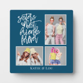 Sisters Best Friends Forever 3 Foto Turquoise Fotoplaat (Voorkant)