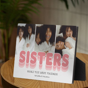 Sisters Best Friends Photo Collage Plaque Fotoplaat