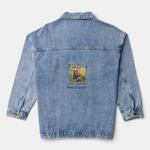 Sisters besties BFF voeg foto naam familie toe Denim Jacket