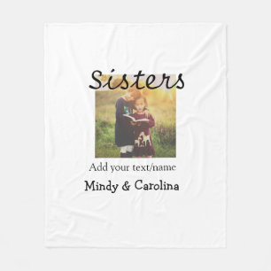 Sisters besties BFF voeg foto naam familie toe Fleece Deken