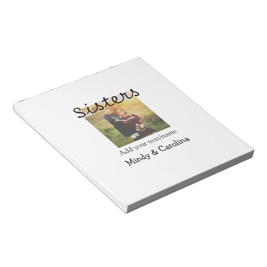 Sisters besties BFF voeg foto naam familie toe Notitieblok (Schuin)