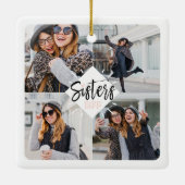 Sisters BFF | Best Friends Forever Photo Collage Keramisch Ornament (Achterkant)