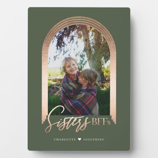 Sisters BFFs Elegant Arch Lijst Foto Keepomwille Fotoplaat (voorkant)
