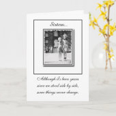 "Sisters"-Birthday-kaart — zwart-wit Kaart (Gele Bloem)