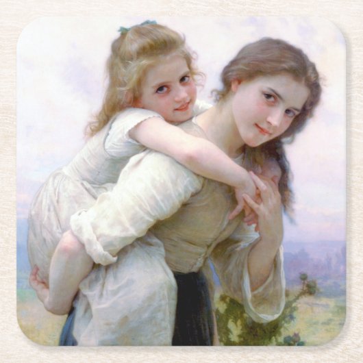 Sisters, Bouguereau Kartonnen Onderzetters (Voorkant)