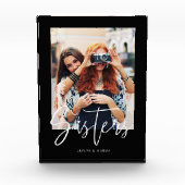 Sisters Brush Script Moderne foto-indeling zwart Fotoblokken (Voorkant)