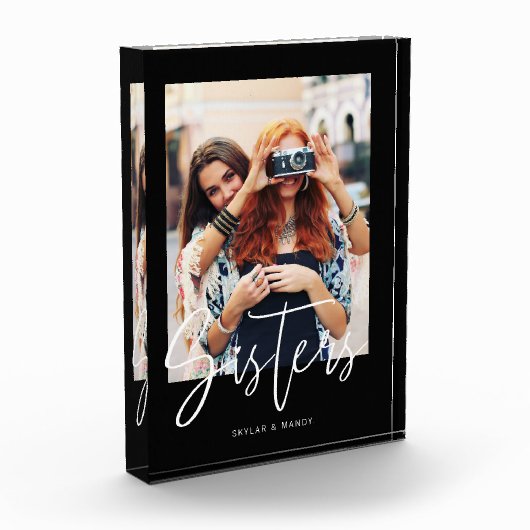 Sisters Brush Script Moderne foto-indeling zwart Fotoblokken (Links)