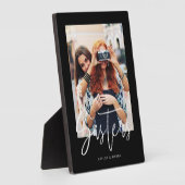 Sisters Brush Script Moderne foto-indeling zwart Fotoplaat (Zijkant)