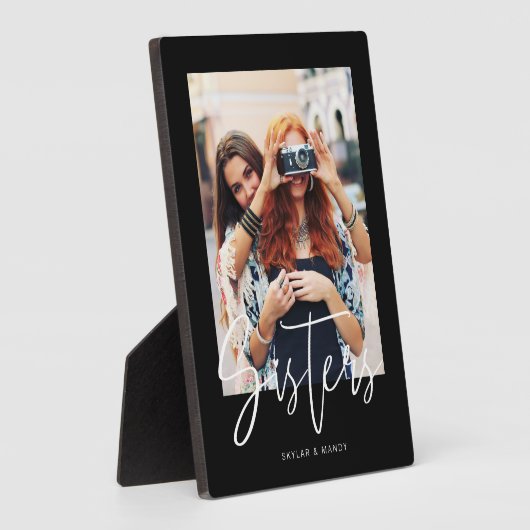 Sisters Brush Script Moderne foto-indeling zwart Fotoplaat (Zijkant)