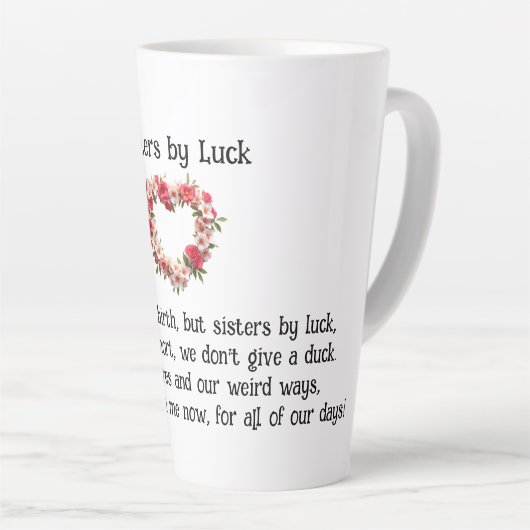 Sisters By Luck Beste Vrienden Koffie/Latte Mok (Rechterhoek)