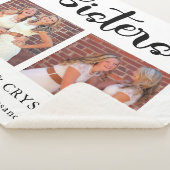 Sisters Calligrafie 2 Foto Collage Quote Gift Sherpa Deken (3/4)