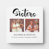 Sisters Calligrafie 2 Foto Collage Quote Sibling Fotoplaat (Voorkant)