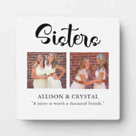 Sisters Calligrafie 2 Foto Collage Quote Sibling Fotoplaat