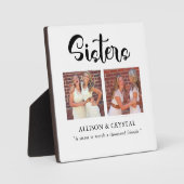 Sisters Calligrafie 2 Foto Collage Quote Sibling Fotoplaat (Voorkant)