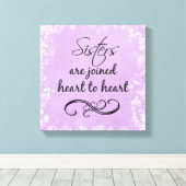 Sisters citeren hart naar hart canvas afdruk (Insitu (Houten vloer))