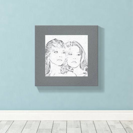 "Sister's" Collectie Custom Wall Art Canvas Afdruk (Insitu (Houten vloer))