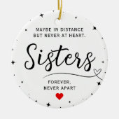Sisters Connected At Heart Photo Keepsake White Keramisch Ornament (Voorkant)