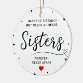 Sisters Connected At Heart Photo Keepsake White Keramisch Ornament (Links)