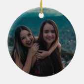 Sisters Connected At Heart Photo Keepsake White Keramisch Ornament (Achterkant)