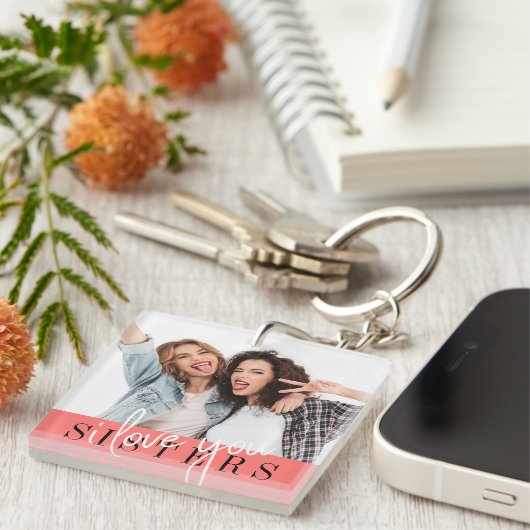 Sisters Custom Photo Magnet Sleutelhanger (Voorkant Rechts)