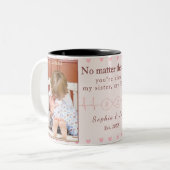 Sisters Custom Photo Mug – Personalized Gift Tweekleurige Koffiemok (Voorkant links)