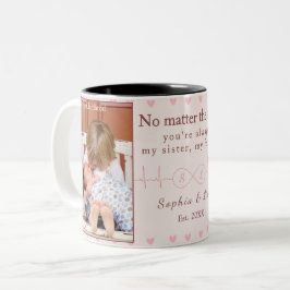 Sisters Custom Photo Mug – Personalized Gift Tweekleurige Koffiemok