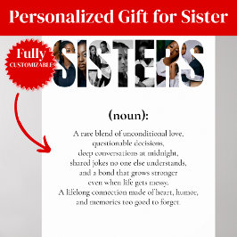 SISTERS Definitie Poster – Unieke Cadeau voor Haar