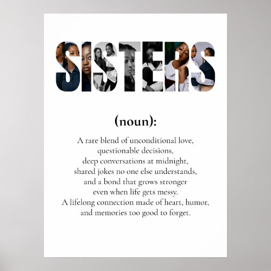 SISTERS Definition Poster – Unique Gift for Her (Voorkant)