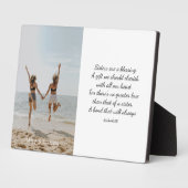 Sisters Elegant Script Photo Poem White Overlay Fotoplaat (Zijkant)