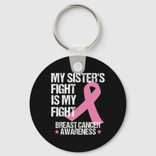 Sisters Fight is mijn strijd tegen borstkanker bew Sleutelhanger (Voorkant)