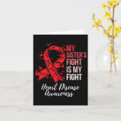 Sister's Fight is mijn strijd tegen hartziekte bew Kaart (Gele Bloem)