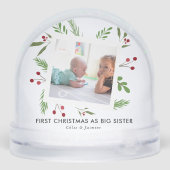 Sister's First Christmas Photo Holly Sneeuwbol (Achterkant)
