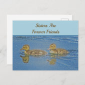 Sisters for ever Friends Ducklings Mosaic Sibling Briefkaart (Voorkant / Achterkant)