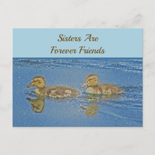 Sisters for ever Friends Ducklings Mosaic Sibling Briefkaart (Voorkant)