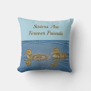 Sisters for ever Friends Ducklings Mosaic Sibling Kussen