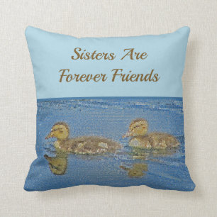 Sisters for ever Friends Ducklings Mosaic Sibling Kussen