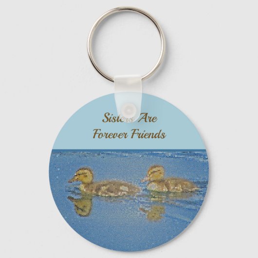Sisters for ever Friends Ducklings Mosaic Sibling Sleutelhanger (Voorkant)