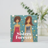 Sisters Forever Bedankkaart (Staand voorkant)