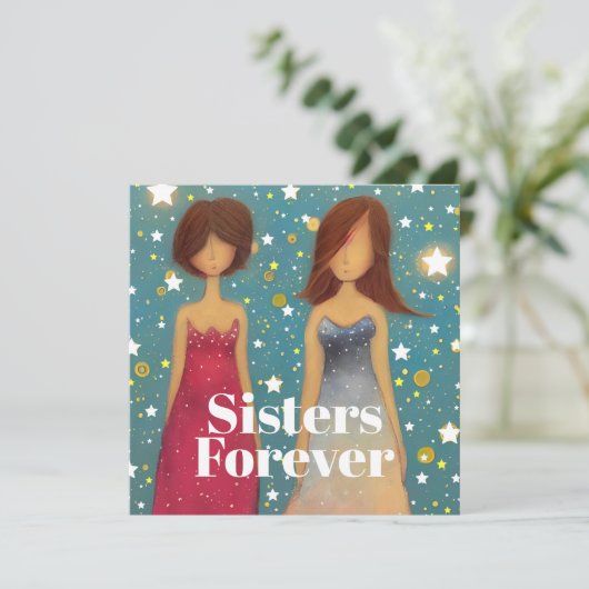 Sisters Forever Bedankkaart (Staand voorkant)