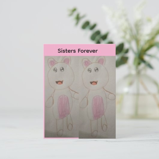 Sisters Forever Briefkaart (Staand voorkant)