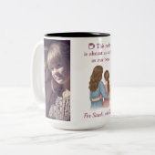 Sisters Forever – Custom Photo Collage Gift  Tweekleurige Koffiemok (Voorkant links)
