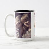 Sisters Forever – Custom Photo Collage Gift  Tweekleurige Koffiemok (Links)
