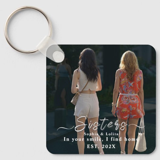 Sisters Forever – Custom Photo Keychain (Voorkant)
